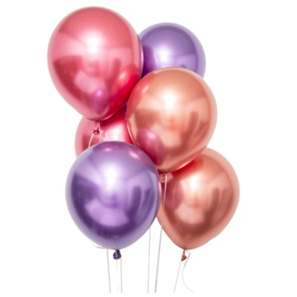 Bouquet de 6 Globos de helio cromados